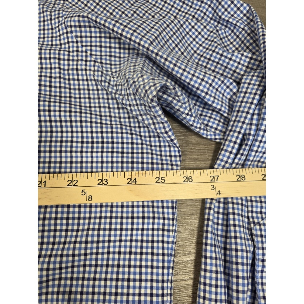 Ralph Lauren Shirt‎ Mens XL Blue White Button Down Check Navy Pony Cotton Casual - Picture 5 of 8